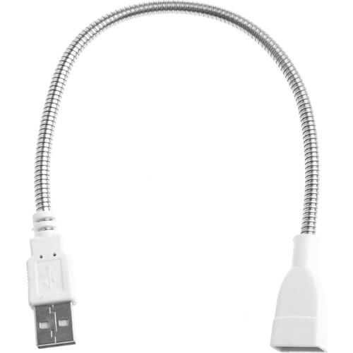 Flexible Metal Hose Power Supply USB Adapter Cable Extension Cord For Lamp Fan