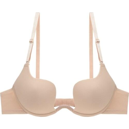 Deep U-shaped Gathered Low-cut Invisible Backless Wedding Dress Evening Gown Sexy Bra Ladies Underwear Bra