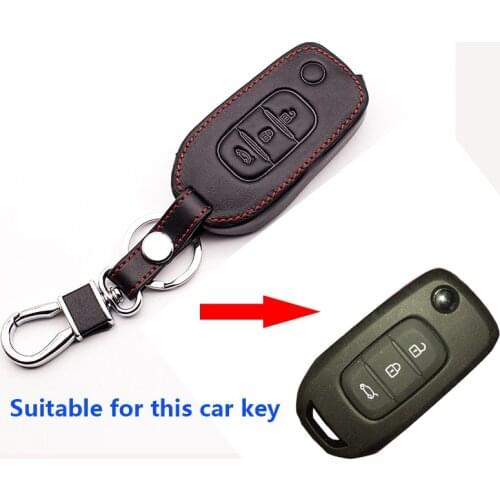 For Renault 3 button car leather key cover Megane Kangoo Modus car key folding case starline a91 Keyboard cover protect shell