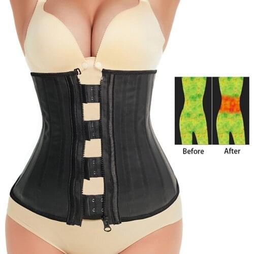 Latex Waist Trainer Body Shaper Corset Shapewear Women Belly Sheath Slimming Belt Abdomen Reduction Girdles Colombian Zipper