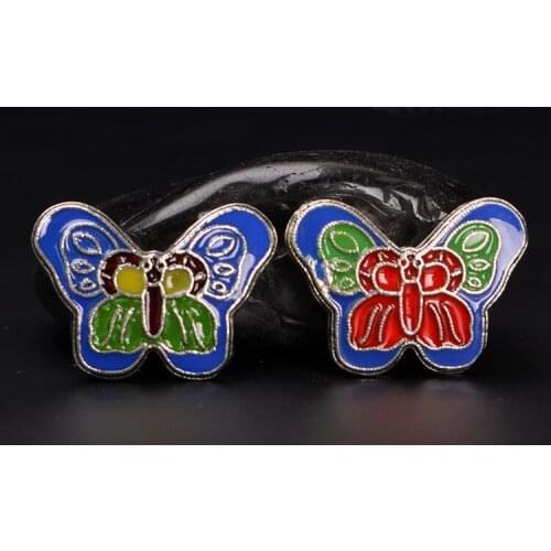 1 PCS 24*17mm Metal Copper Enamel Drops Of Glaze Butterfly Beads For Jewelry Making