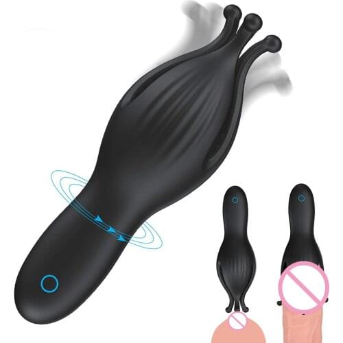 Male Vibrator 10 Vibration Modes Male Masturbator Glans Massager G-Spot Adult Couple Sex Toys Penis Head Vibrators and Charging
