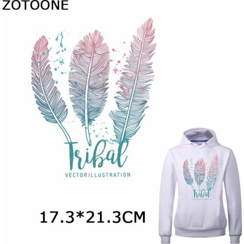ZOTOONE Feathers Patches Simple Style Iron on Transfer Patch for Clothes Washable Accessory on Clothing Diy Decorations Applique