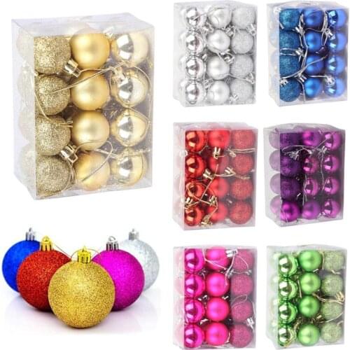 Newest Arrivals 24PCS Christmas Tree Xmas 2'' Balls Decoration Baubles Party Hanging Ornament
