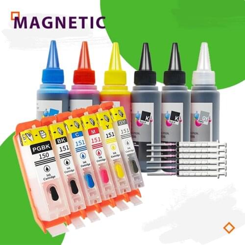 Refillable Ink Cartridge PGI-150 CLI-151 for Canon PIXMA MG5410 MG5510 MG5610 MG6410 MG6610 IP7210 MX721 IX6810 printers