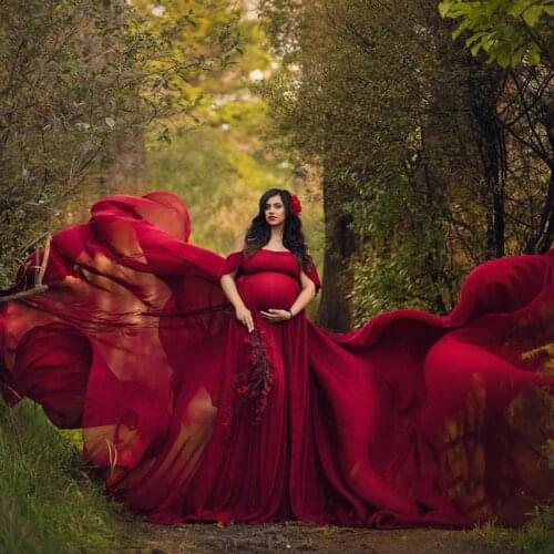 Sexy Maternity Evening Dresses Pregnancy Dress For PhotoShoot Chiffon Long Pregnant Women Maxi Gown Photography Prop Baby Shower