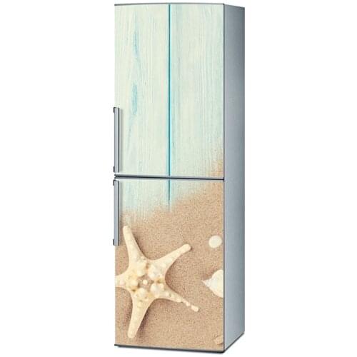 Custom DIY Dishwasher Refrigerator Freeze Sticker Starfish On Wood For Kitchen Decoration Art Fridge Door Cover Wallpaper