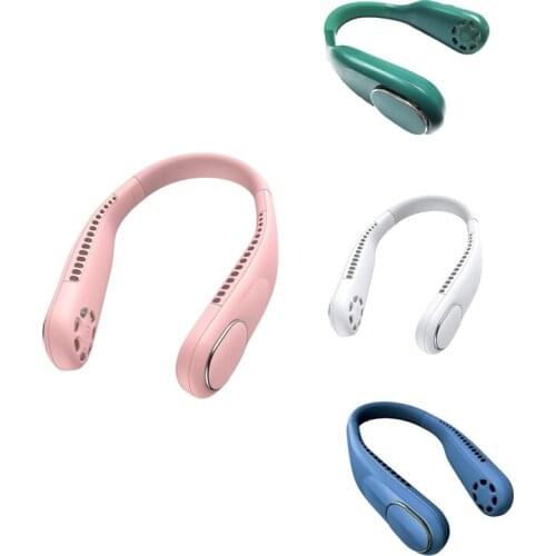 Portable Neck Fan,Wearable USB 4000MAH Personal Bladeless Hands Free Sport Fan Air Cooler for Home Outdoor Office