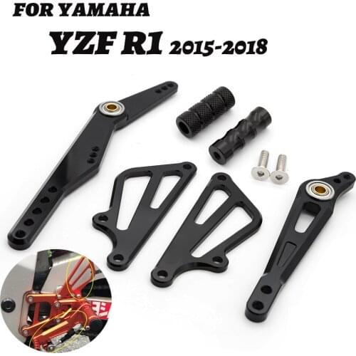 For Yamaha YZF-R1 YZFR1 YZF R1 2015-2018 CNC Adjustable Motorcycle Rearset Foot Peg Brake Rear Gear Shift Shifter Lever + Wing