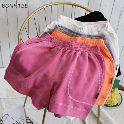 Shorts Women Pockets Summer Simple Casual Solid Loose 6 Colors Breathable Cool Cozy Soft All-match Streetwear Harajuku Stylish