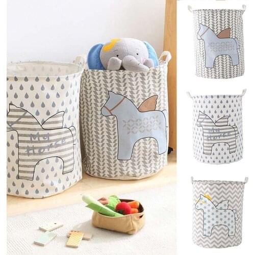 Waterproof Foldable Kids Toy Storage Basket Dirty Clothes Home Organizer 40*50CM 4 Styles