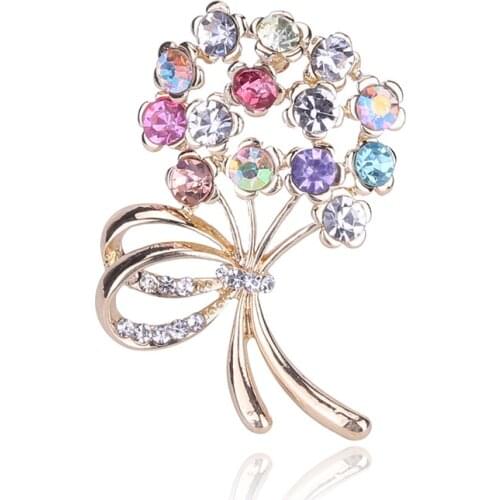 High Quality Rhinestone Bouquet Color Brooch Bouquet Wedding Party Decoration Brooch Hand Bouquet Fashion Jewelry Brooch