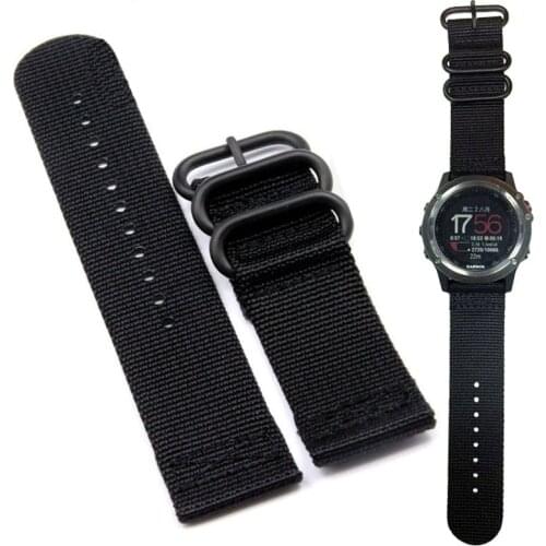 High Quality Nylon Watch Band 26mm Luxury Nylon Strap 5 Ring Watch Replacement Band For Garmin Fenix 3 5X