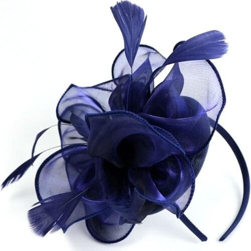 Women Hair Clip Feather Fashion Wedding Women Fascinator Penny Ribbons And Feathers Party Mesh Hat Floral Church Headwear New