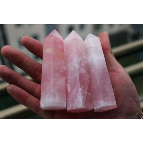 1pcs 50-70MM 100% Natural Rock pink ROSE Quartz Crystal Point Healing