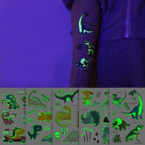 1PC Waterproof Tattoo Stickers Luminous Child Kid Temporary Fake Tattoos Glow Paste on Face Arm Leg for Children Body Sticker
