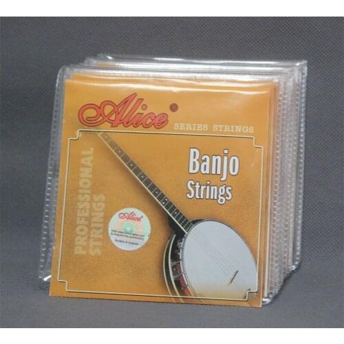 10 Sets Alice AJ05 Stainless Steel Coated Copper Alloy Wound 5-String (DBGCG) Banjo Strings