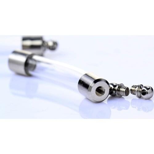 10pcs/lot 43mm Curved pipe glass pendant perfume screw cap bracelet