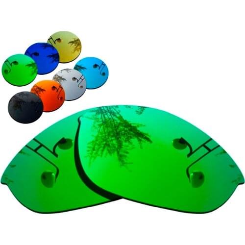 100% Precisely Cut Polarized Replacement Lenses for Half Jacket Sunglasses Green Mirrored Coating Color- Choices