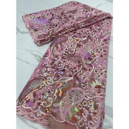 2021 Nigerian Lace French Net Lace Fabric Embroidered African Lace Fabric Free shipping High Quality Sequins Mesh Lace 4330B