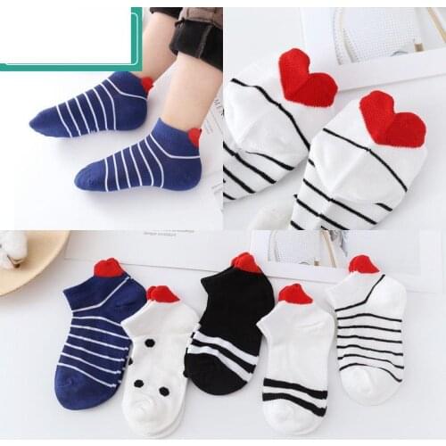 5 Paris/Lot Children Girl Socks Cute Baby Heart Star Cartoon Mesh Ankle Boys Socks Kids Clothing Accessories