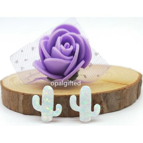 5pcs/lot OP17 white 11x13 mm Synthetic Cactus Opal for DIY Jewelry Necklace White Cactus Opal for Bracelet with side hole