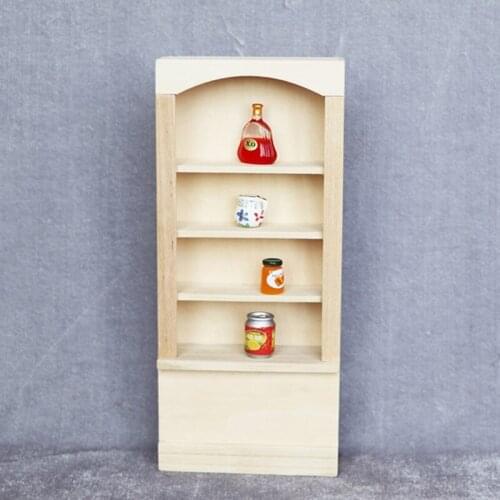 A05-X009 children baby gift Toy 1:12 Dollhouse mini Furniture Miniature rement Doll accessories wooden DIY bookshelf 1pcs