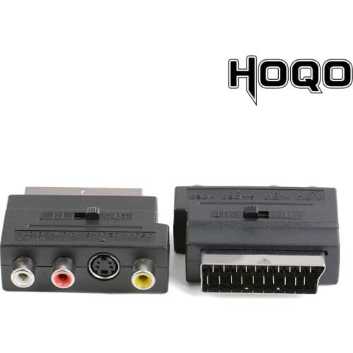 European standard 21Pin SCART to 3RCA Converter Adapter RGB Scart to Composite RCA S-Video AV TV Audio Adapter