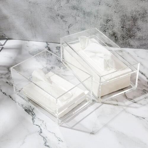 Bathroom Facial Acrylic Tissue Box, Tissue Holder, Tissue Dispenser for Sheet Napkin or Tissue