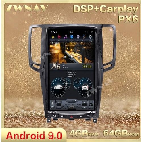 DSP Carplay vertical Tesla screen Android 9.0 Car Multimedia Player For Infiniti G25 G37 car GPS Audio Radio stereo BT Head Unit