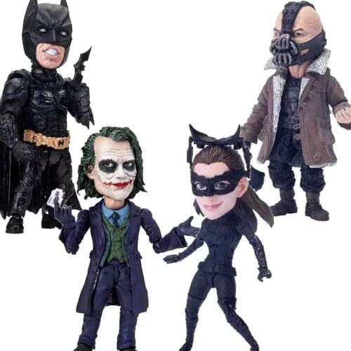 Movie The Dark Knight Joker Bane Catwomen Bruce Wayne Action Figure Movable Eyes Joint Collectible Model Toys