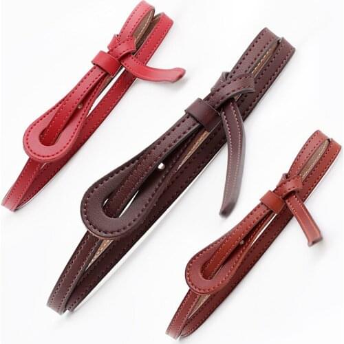 Leather belt, womens leather, INS style, fashion, simple decoration, skirt, fur coat, knotted cow two-layer leather belt