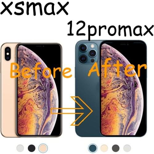 6.5 inch Battery Cover For iPhone Xs max housing like 12Pro Max Rear Chassis Convert to iPhone 12Promax Free Case