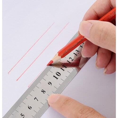 15/20/30cm Stainless Steel Metal Straight Ruler Ruler Tool high Precision Double Sided Measuring Tool Office stationery