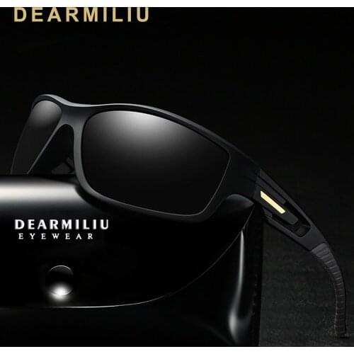 DEARMILIU TR90 Frame Mens Sunglasses Polarized Coating Mirror Square Night Vision Sun Glasses Eyewear Accessories For Women