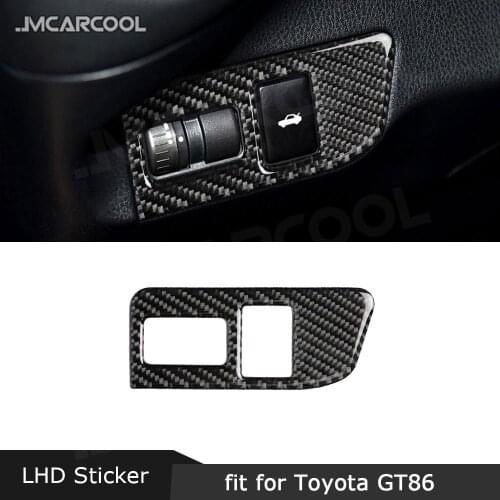 Carbon Fiber Rear Boot Switch Button Trim Frame Sticker For Toyota GT86 FT86 ZN6 Subaru BRZ 2013-2017 Car Interior Accessories