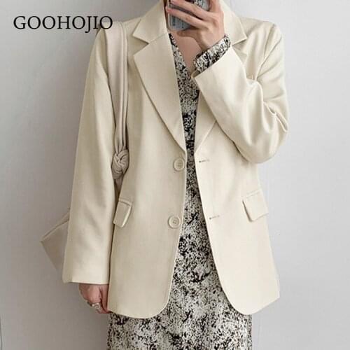 GOOHOJIO 2021 New Spring and Autumn Solid Color Fashion Blazers Women Temperament Blazers for Women Fashionable Women Blazers