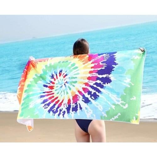 New Colorful Printed Quick Drying Beach Bath Towel Microfiber Soft Lint Ecofriendly Cloth Camping Comfortable Hiking Swimming