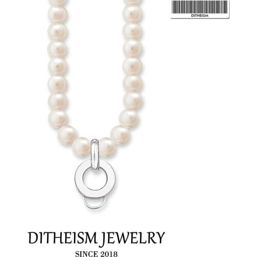 Charm Strand Necklace Freshwater Pearl, 2018 New Fashion 925 Sterling Silver Jewelry Trendy Romantic Gift For Lady Women Girls