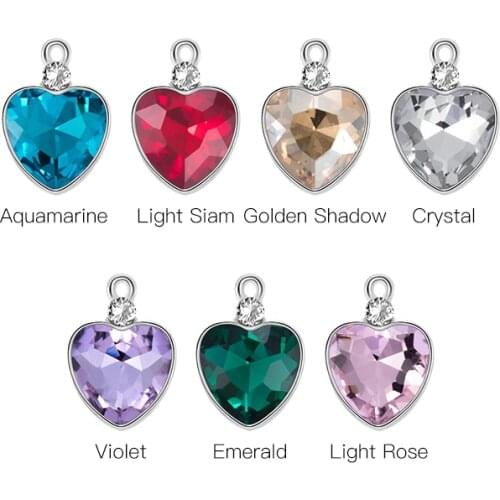 Pipatian Heart Pendant Accessory Fashion Sweater Chain Necklace Crafts Gemstone Jewelry Crystal Rhinestone Diy Crafts Decoration