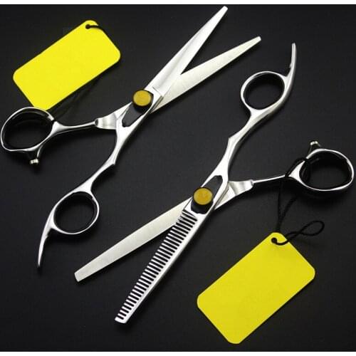 Top grade professional 6 inch 9cr13 thinning shears cutting barber hair scissors set makeup hairdressing scissors Free shipping