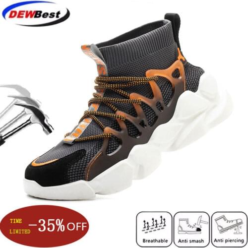 2021 CE approved Work Shoes Boots Mens Puncture Proof Safety Shoes Steel Toe Mens Outdoor Anti Slip Breathable Protective