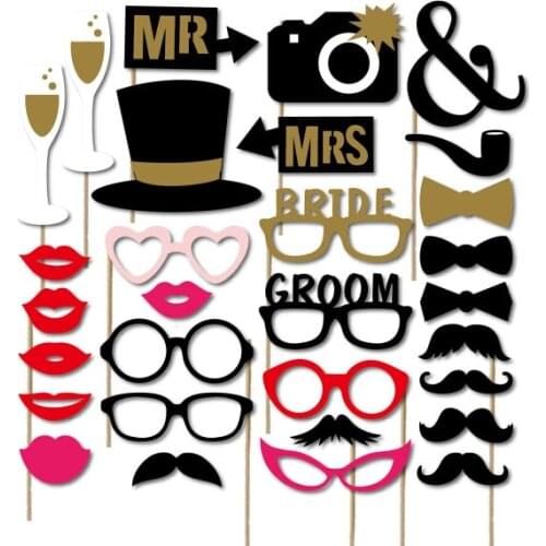 Chicinlife Funny Wedding Photo Props Photography Wedding Party Supplies Bridal Shower Decoration Bachelore Photo booth Props