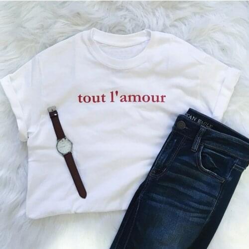 All the Love French Shirt simple hot street style popular women fashion grunge tumnblr aesthetic t-shirt young girl gift tee top