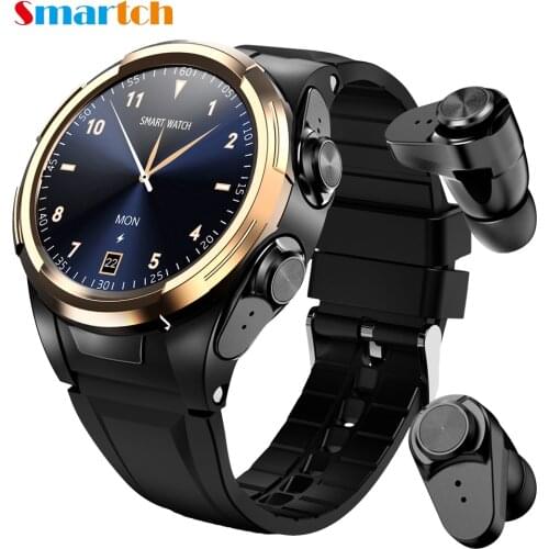 Smartch S201 Heahset Smart Watch, Men Bluetooth Earphones,Body Temperature,Thermometer,Full Touch Screen,Sport Smartwatch, Smart