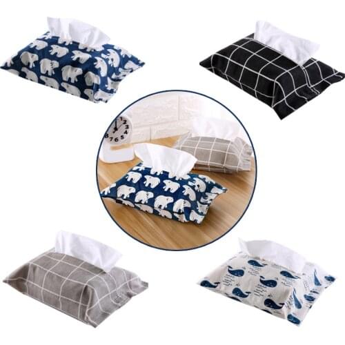 SUEF 1PCS Cute Portable Cotton and Linen Tissue Box Holder Towels Paper Hanging Home Decor Boxes Travel Pouch Paper Bag Cloth @2