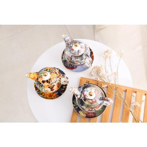 Wedding kitch High-grade Bone China Creative mother pot afternoon tea pot flower tea set British coffee pot Cup pot set
