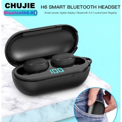 H6 TWS Wireless Bluetooth Earphone V5.0 Sports Wireless Headphone LED Display Waterproof Stereo Earbuds For Xiaomi Huawei Iphone