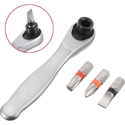 72 Teeth Mini 1/4 Inch Spanner Quick Single Ended Wrench Alloy Torque Rachet Universal Ratchet Wrench Bits Set For Repair Tools