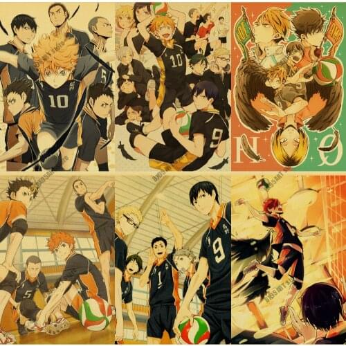 Japanese Cartoon Haikyuu Posters Volleyball Boy Canvas Painting Wall Art Prints Room Decor Pictures for Bedroom Home Decoration